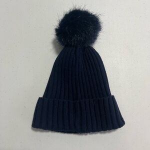 H&M Dark Blue Ribbed Beanie